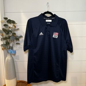 Adidas Team USA Navy Polo Shirt